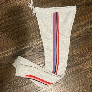 LOVE by GAP gray / multi stripe sweater jogger